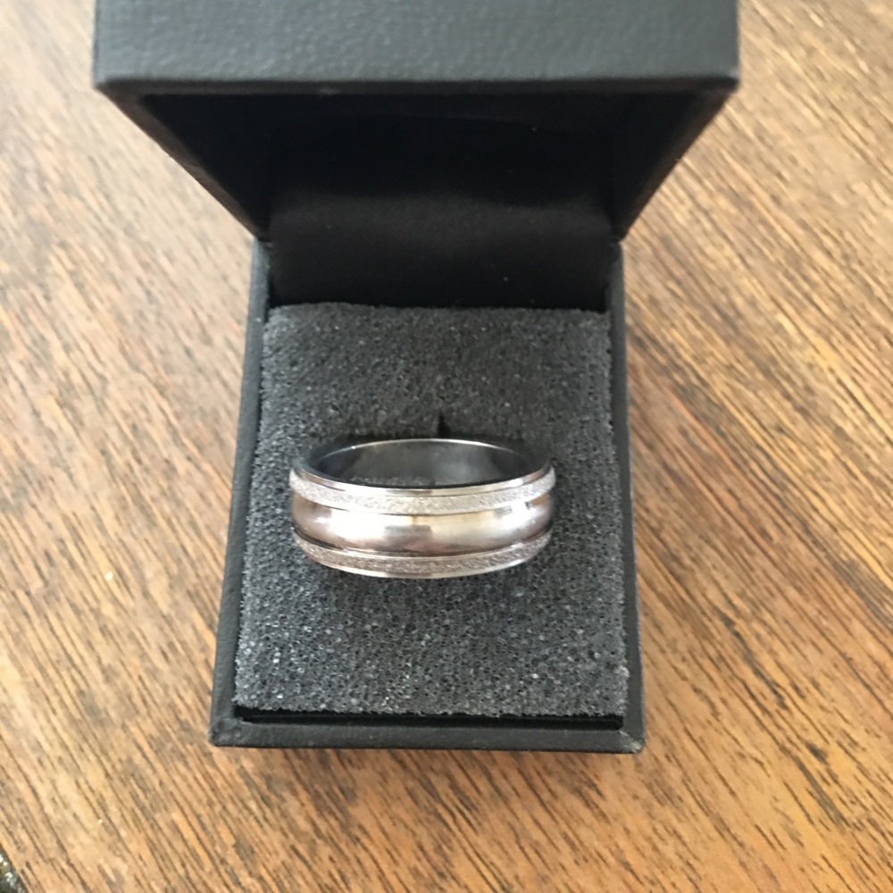 Titanium Ring Silver Tone Men's Size 12